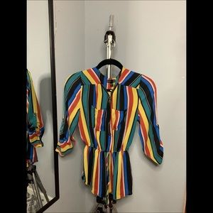 Colorful Blouse with zipper